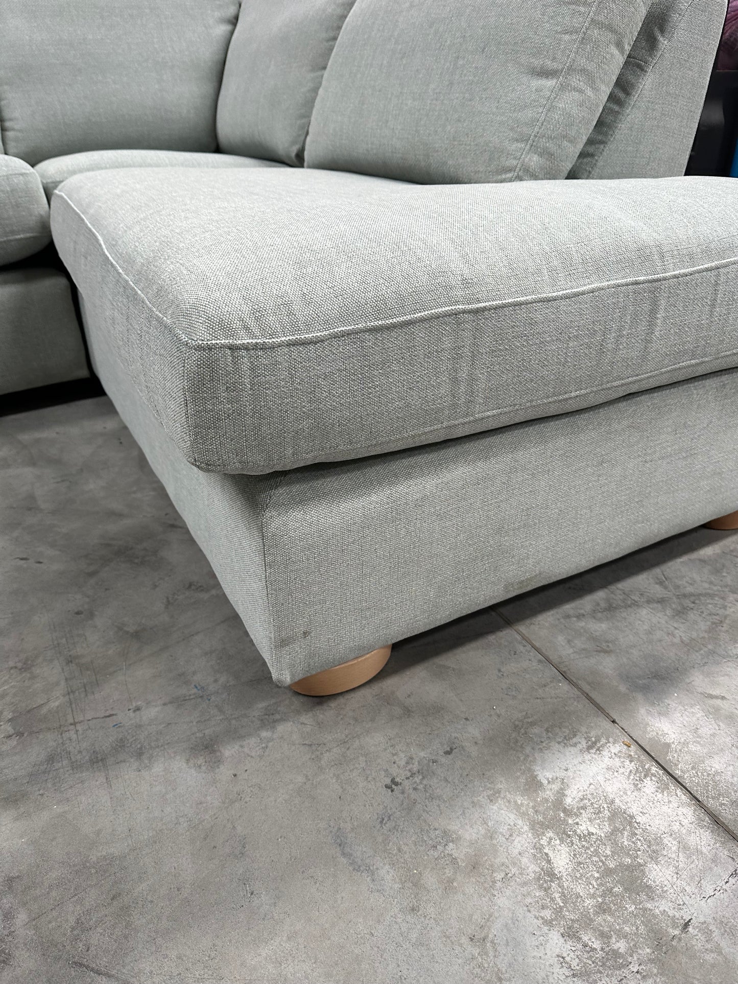 John Lewis Camden 5+ Seater RHF Corner End Chaise Unit, Light Leg, Easy Clean Chunky Chenille Seagrass