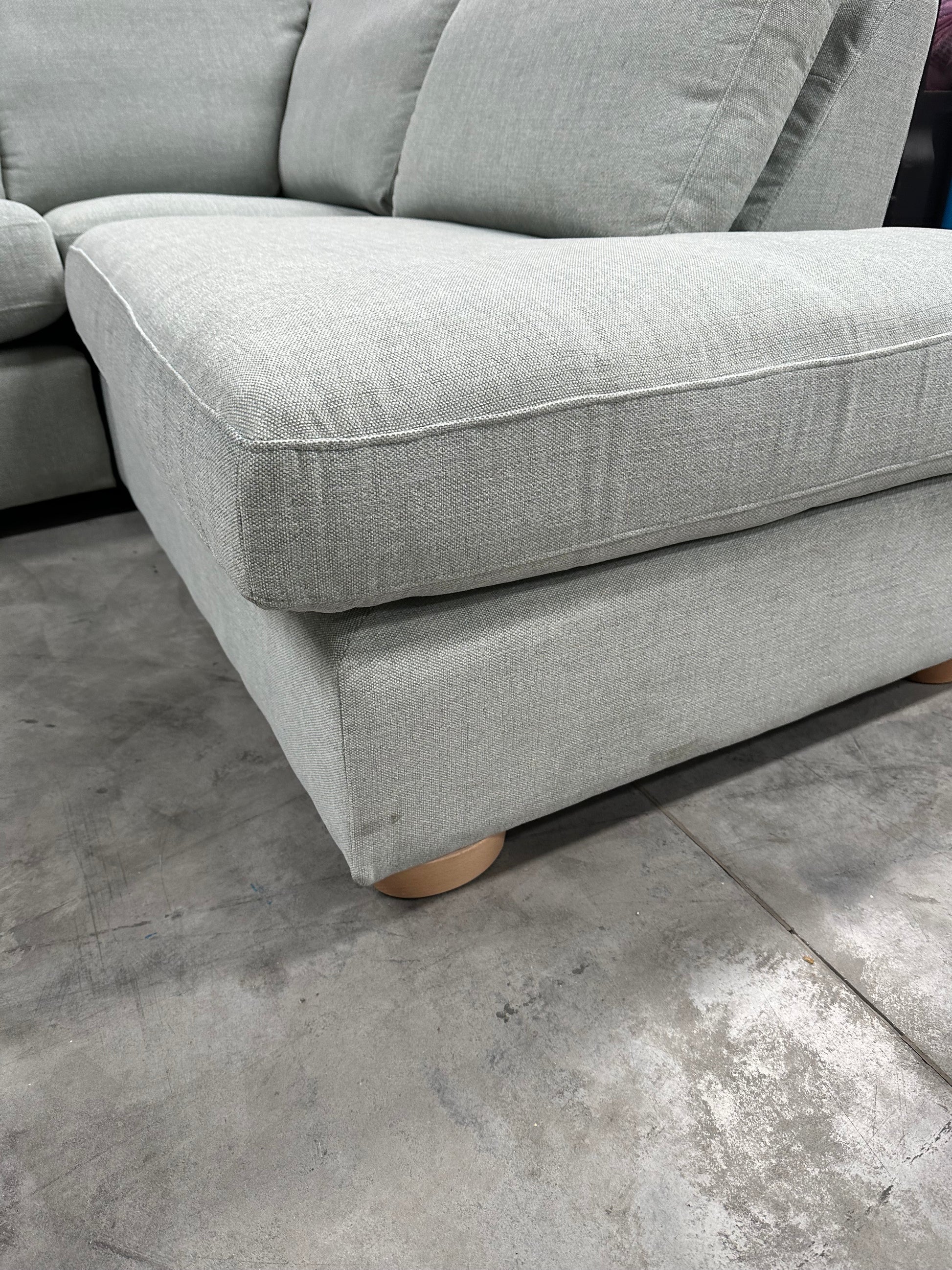 John Lewis Camden 5+ Seater RHF Corner End Chaise Unit, Light Leg, Easy Clean Chunky Chenille Seagrass