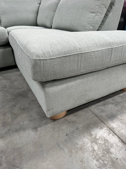 John Lewis Camden 5+ Seater RHF Corner End Chaise Unit, Light Leg, Easy Clean Chunky Chenille Seagrass