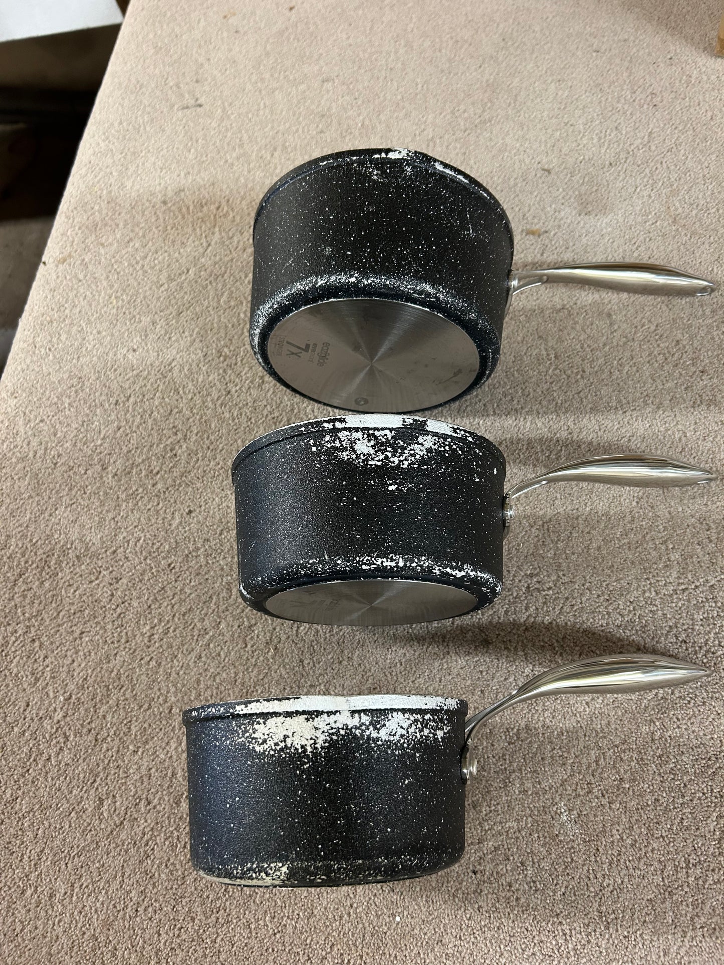 Eaziglide Neverstick2 Aluminium Non-Stick Saucepan Set with Lids, 3 Piece