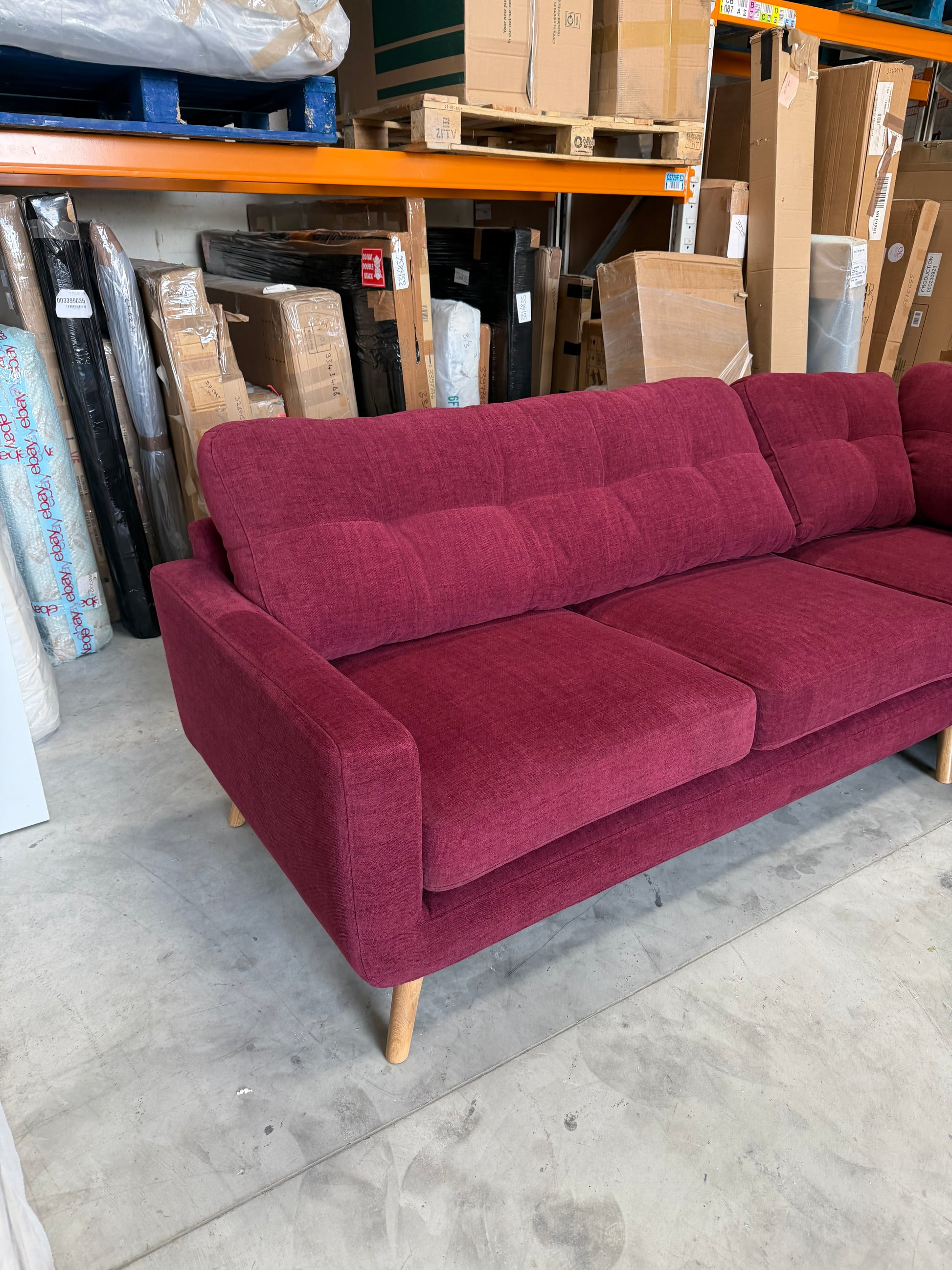 John Lewis Camden 5+ Seater Corner Sofa in Mulberry