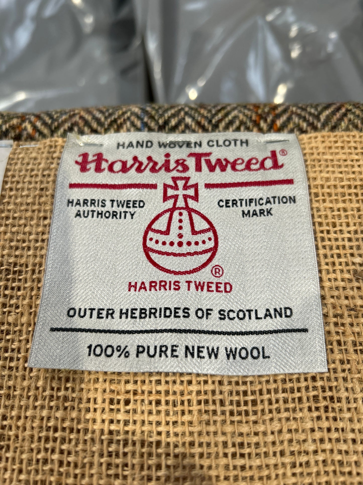 John Lewis Tetrad Lewis Footstool, Harris Tweed Bracken Herringbone