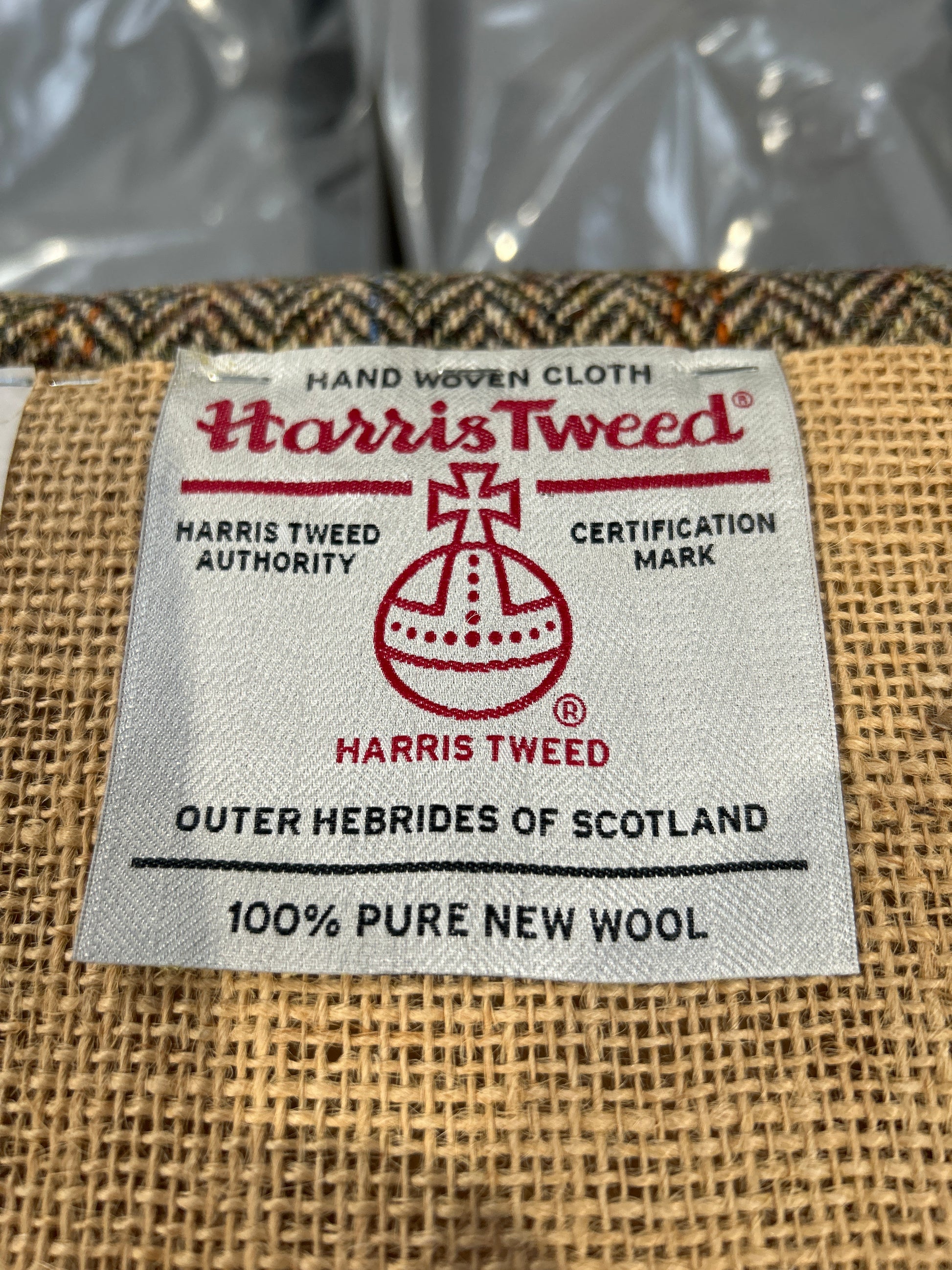 John Lewis Tetrad Lewis Footstool, Harris Tweed Bracken Herringbone