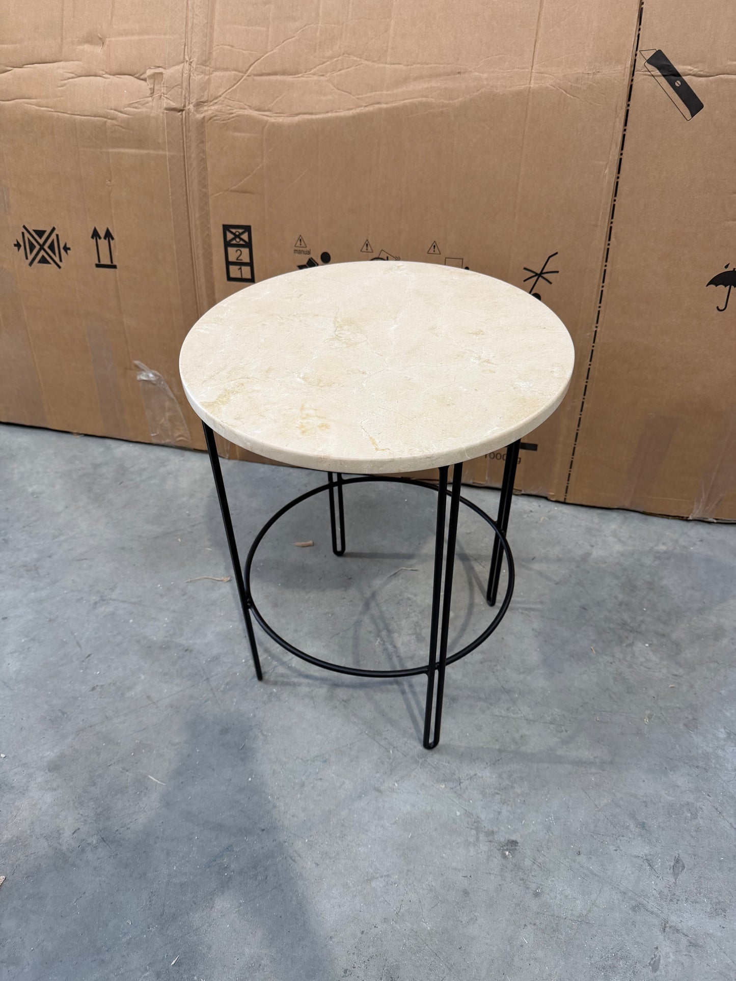 John Lewis Pin Side Table, Natural/Black