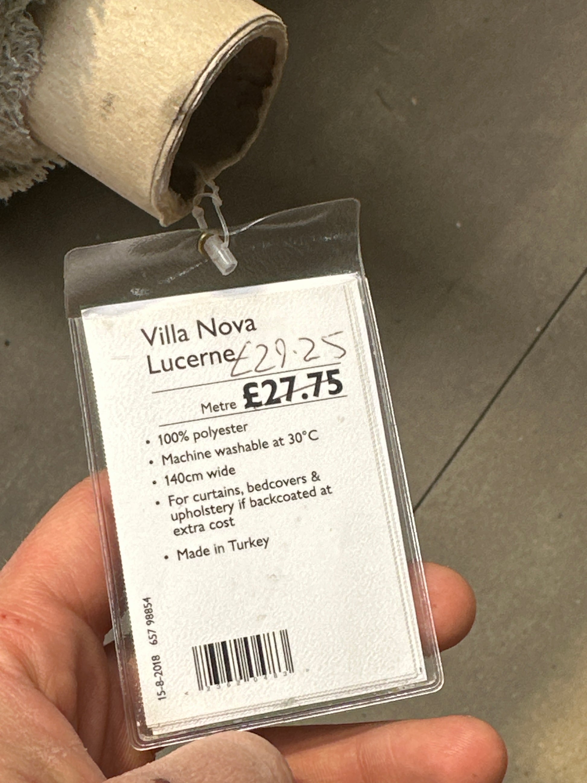 Villa Nova Lucerne Furnishing Fabric, Cinder 4 Meters