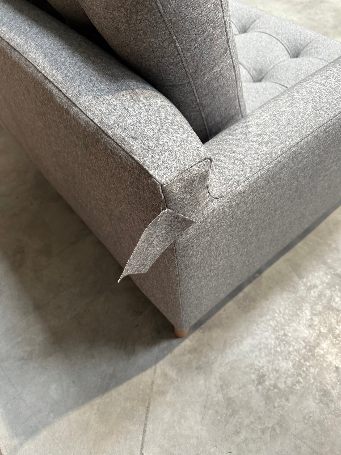 John Lewis Draper II Large 3 Seater Sofa Brushed Tweed Grey