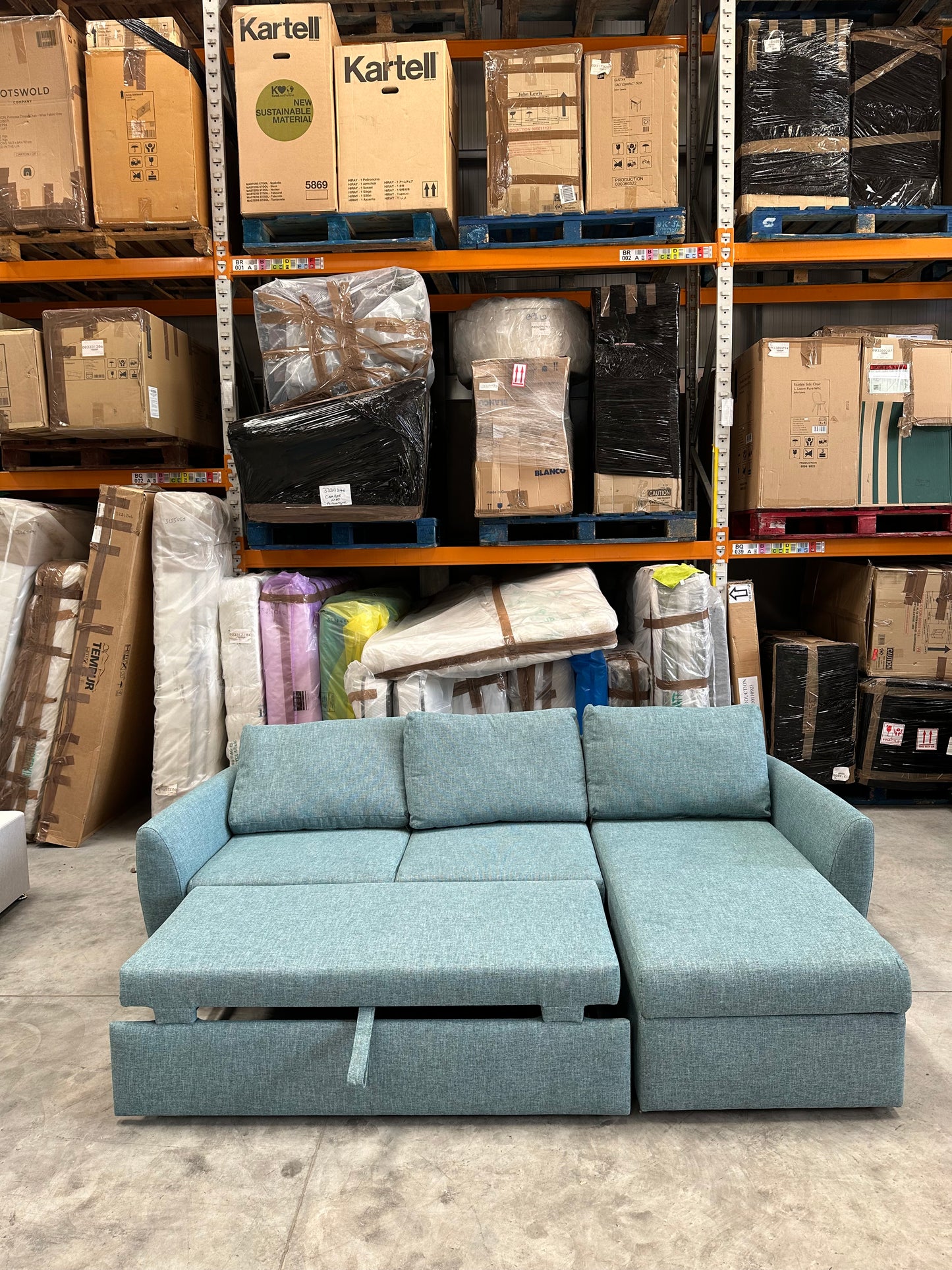 John Lewis Bailey II RHF Chaise End Sofabed Aquaclean Connie Teal