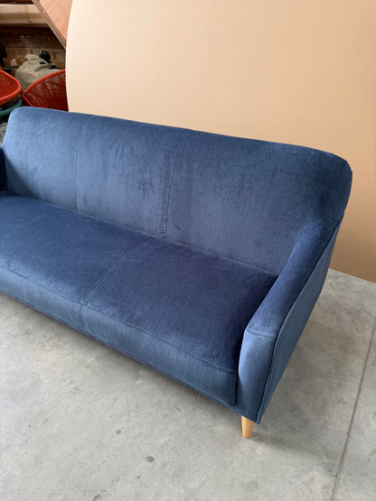John Lewis Compact 2.5 Seater Sofa - Titan Navy - Natural Beech Legs - Brand New