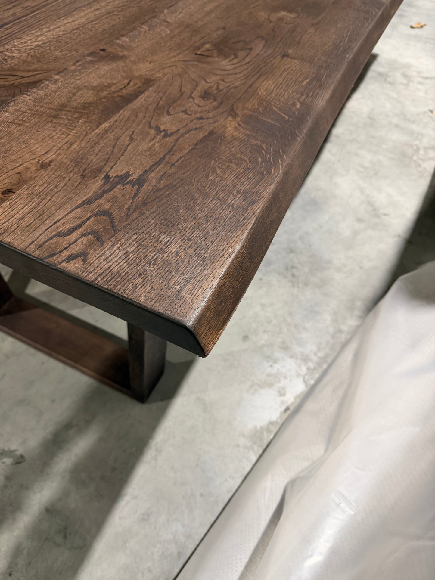 John Lewis Albury Dining Table Natural Edge Solid Oak Dark Oil 280 x 100