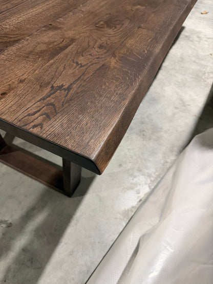 John Lewis Albury Dining Table Natural Edge Solid Oak Dark Oil 280 x 100