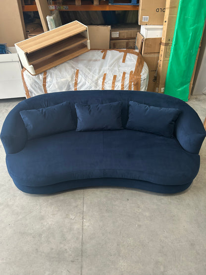 John Lewis Lozenge Large 3 Seater Sofa Easy Clean Plush Velvet Navy