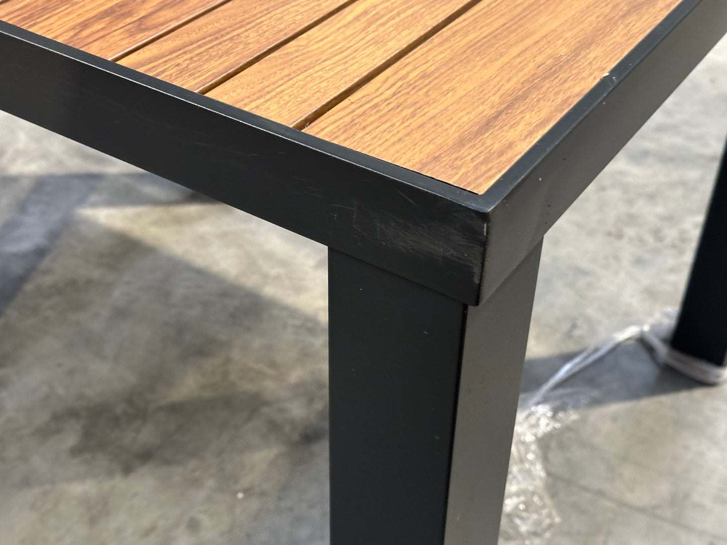 John Lewis Platform 4-Seater Wood-Effect Garden Dining Table & Chairs Set, Black