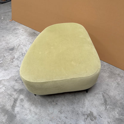 John Lewis Lozenge Footstool, Metal Leg Aquaclean Velvet Sage Green