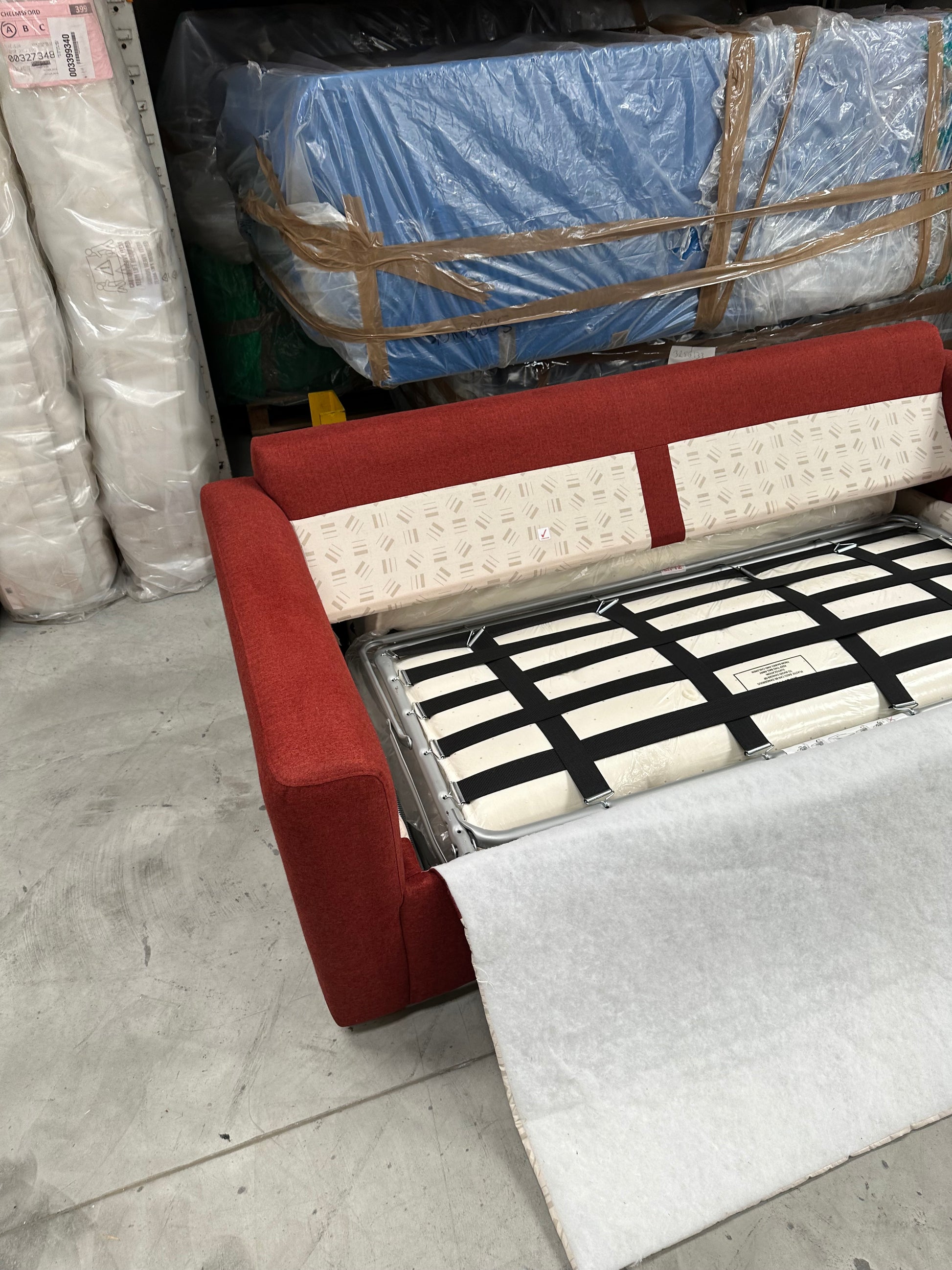 John Lewis Oliver II Sofa Bed Brushed Tweed Red