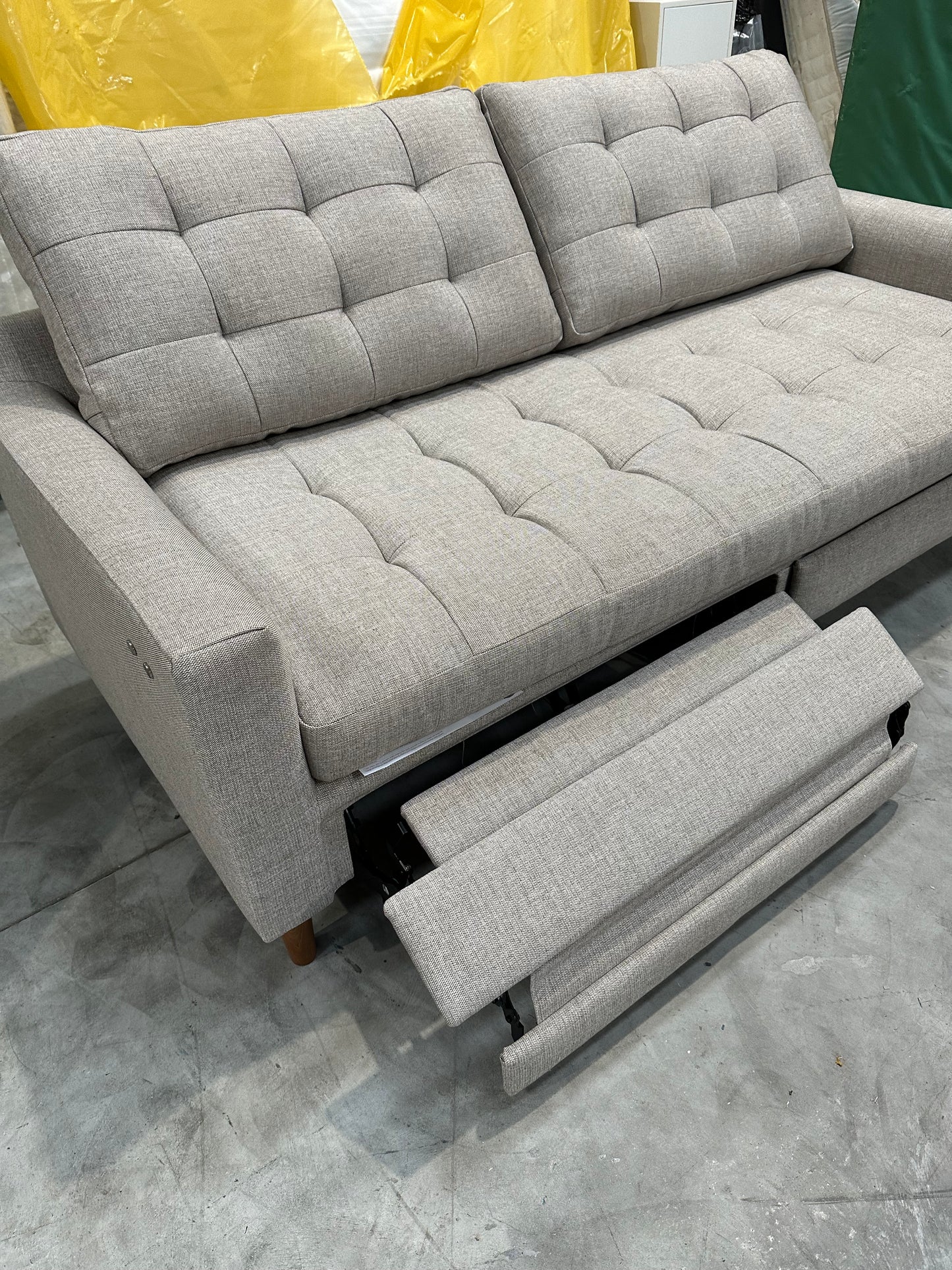 John Lewis Draper II Large 3 Seater Motion Sofa, Light Leg, Aquaclean Aston Natural