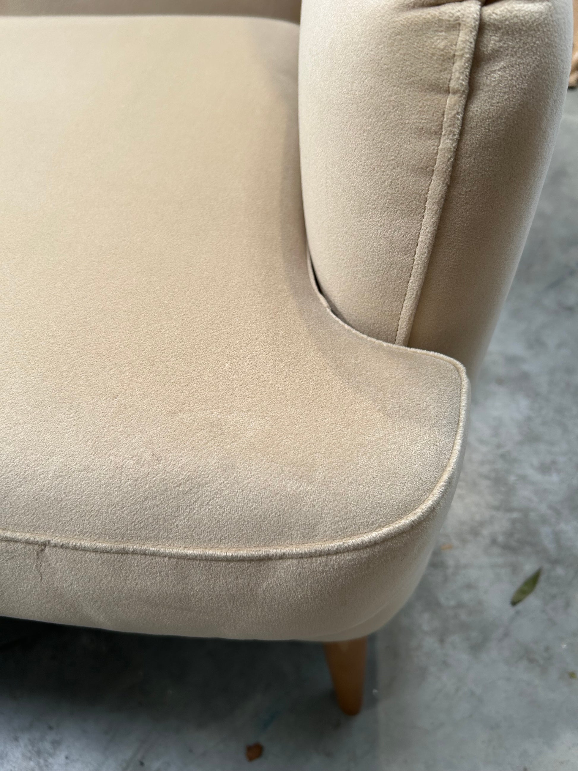 John Lewis Bergen II Armchair Easy Clean Eco Velvet Natural