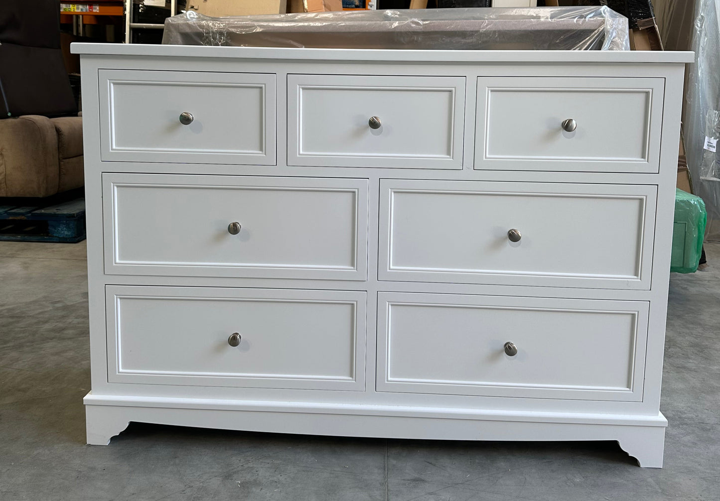 John Lewis St Ives 7 Drawer Chest white 3+4 White