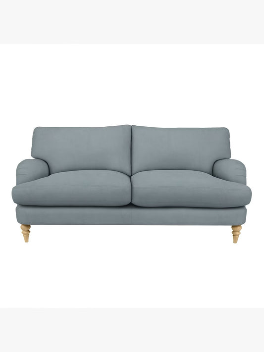 John Lewis Otley Large 3 Seater Sofa in Velvet Slate Blue