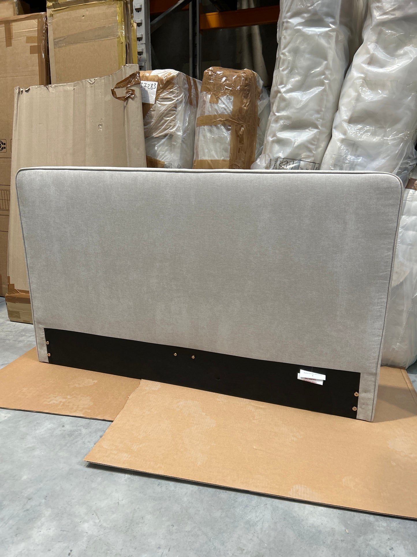 John Lewis Clyde Upholstered Bed Frame, Double, Brushed Weave Beige