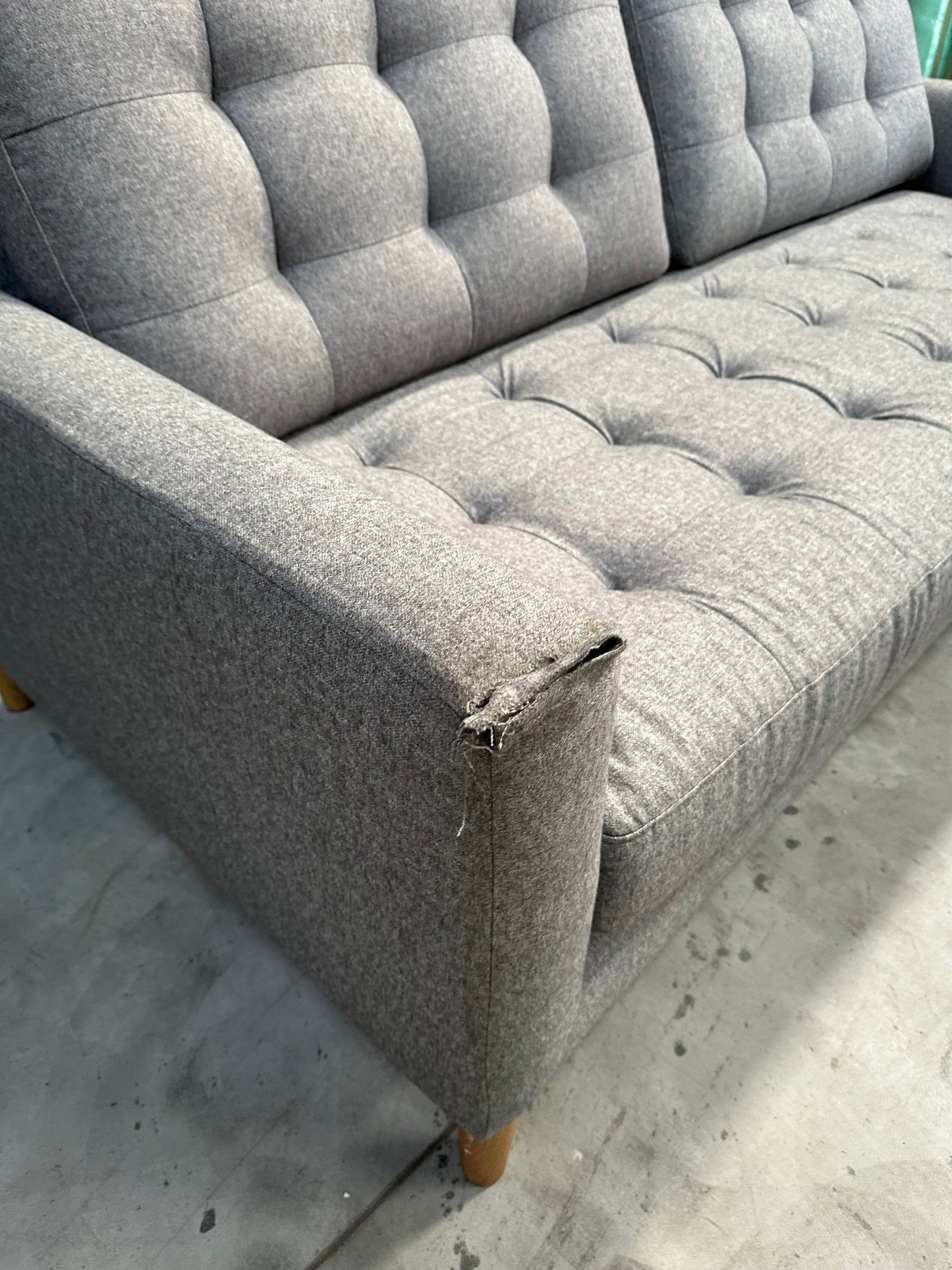 John Lewis Draper II Large 3 Seater Sofa Brushed Tweed Grey