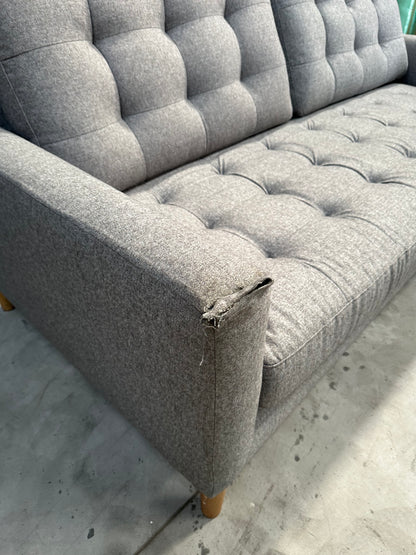 John Lewis Draper II Large 3 Seater Sofa Brushed Tweed Grey