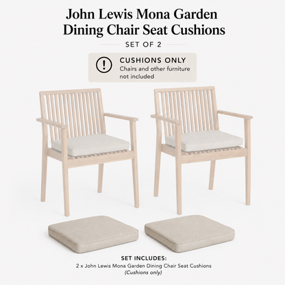 John Lewis Mona Garden Dining Chair Seat Cushions – Set of 2 | Natural | Cushions Only