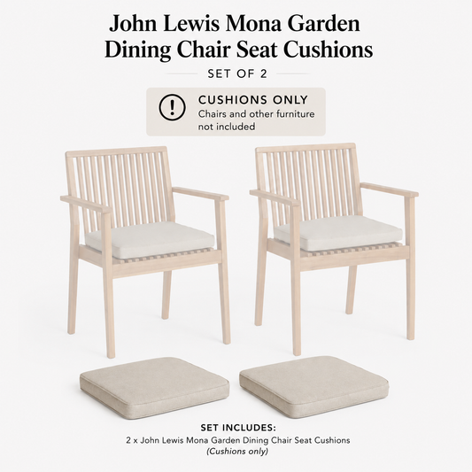 John Lewis Mona Garden Dining Chair Seat Cushions – Set of 2 | Natural | Cushions Only