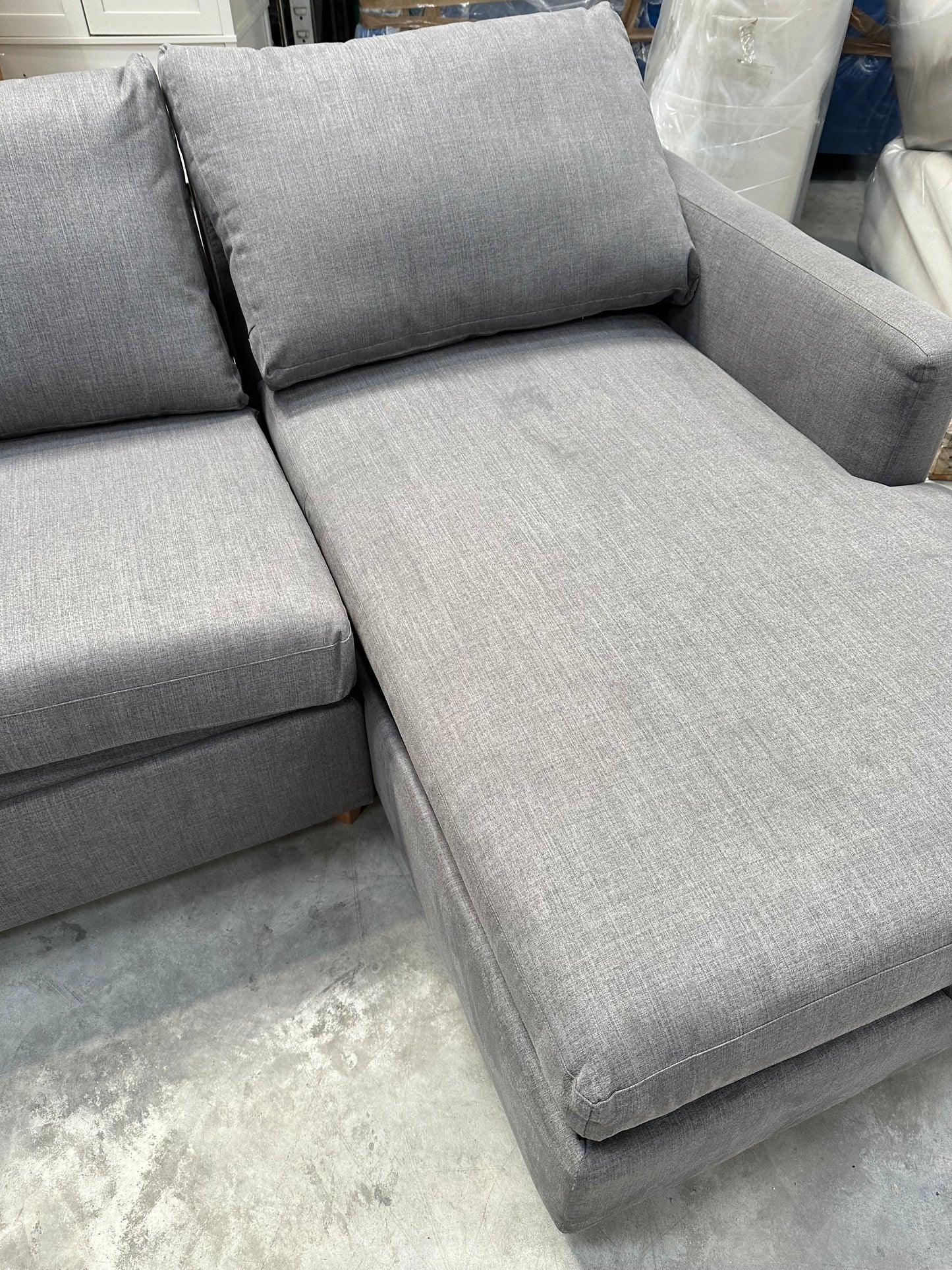 John Lewis Bailey II RHF Chaise End Sofabed, Light Leg in Linen Hatton Steel