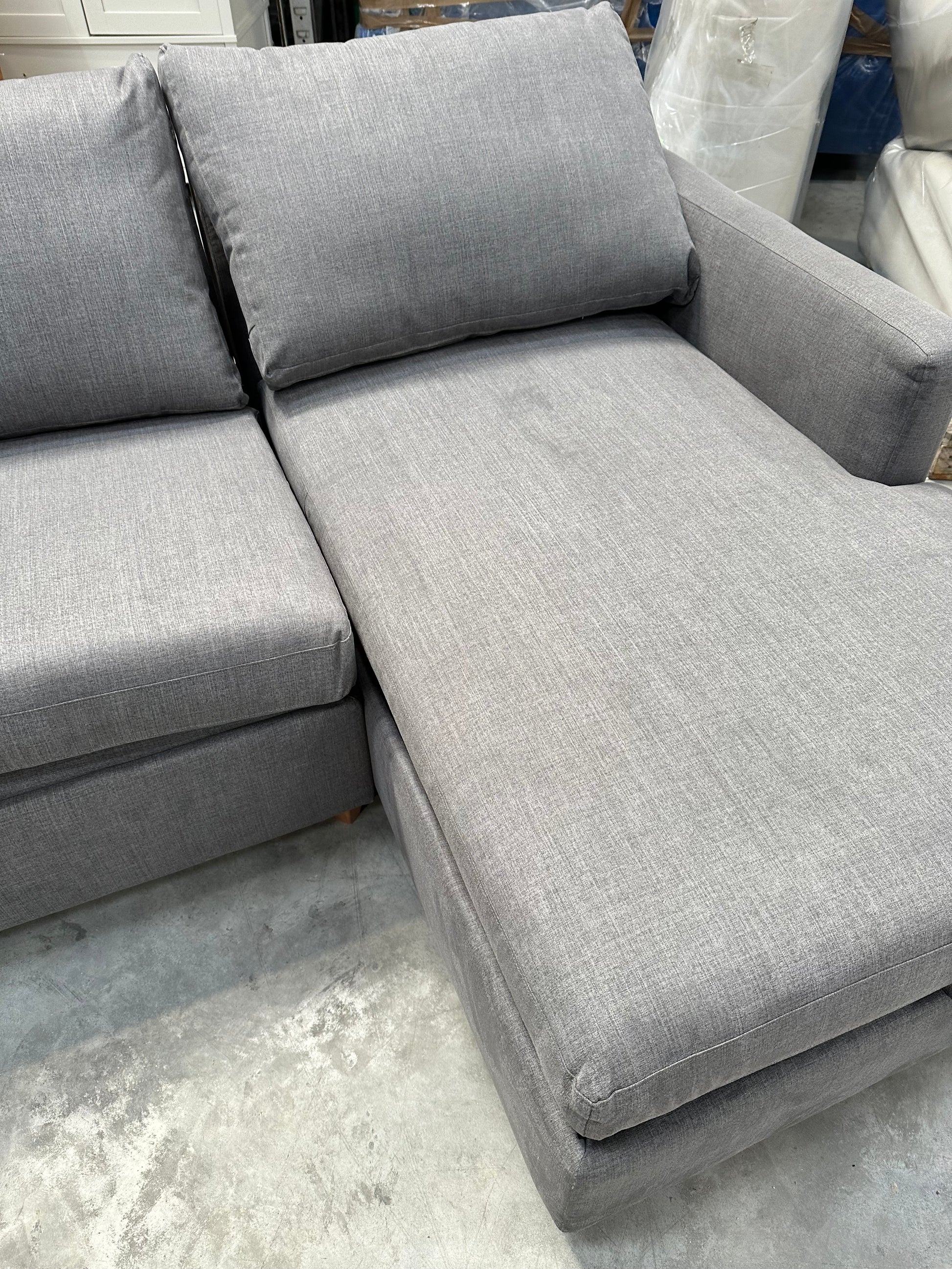 John Lewis Bailey II RHF Chaise End Sofabed, Light Leg in Linen Hatton Steel
