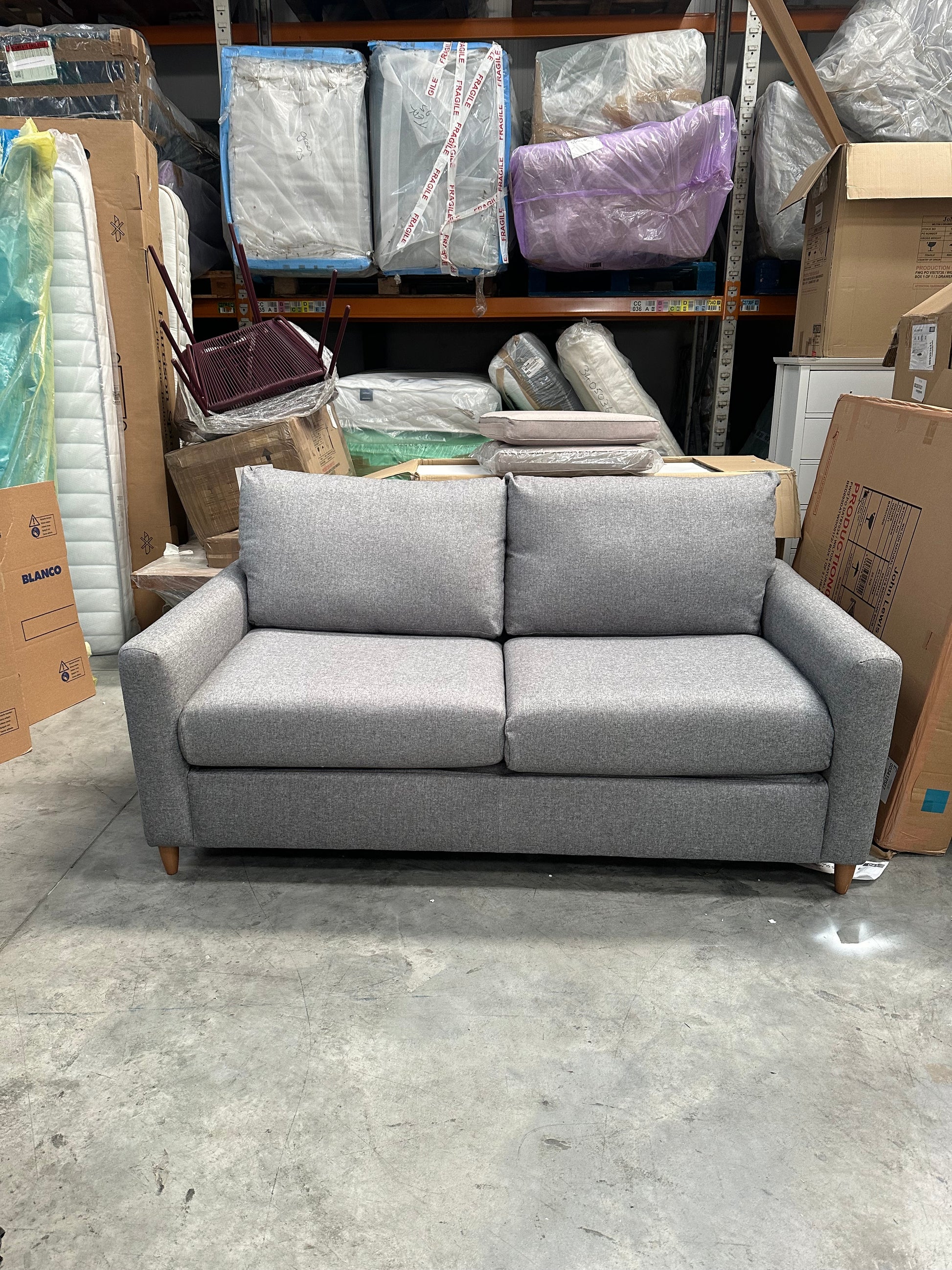 John Lewis Bailey II Medium Sofa Bed, Light Leg, Brushed Tweed Grey
