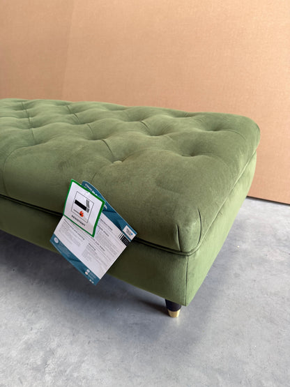 John Lewis Chester Footstool Velvet Green