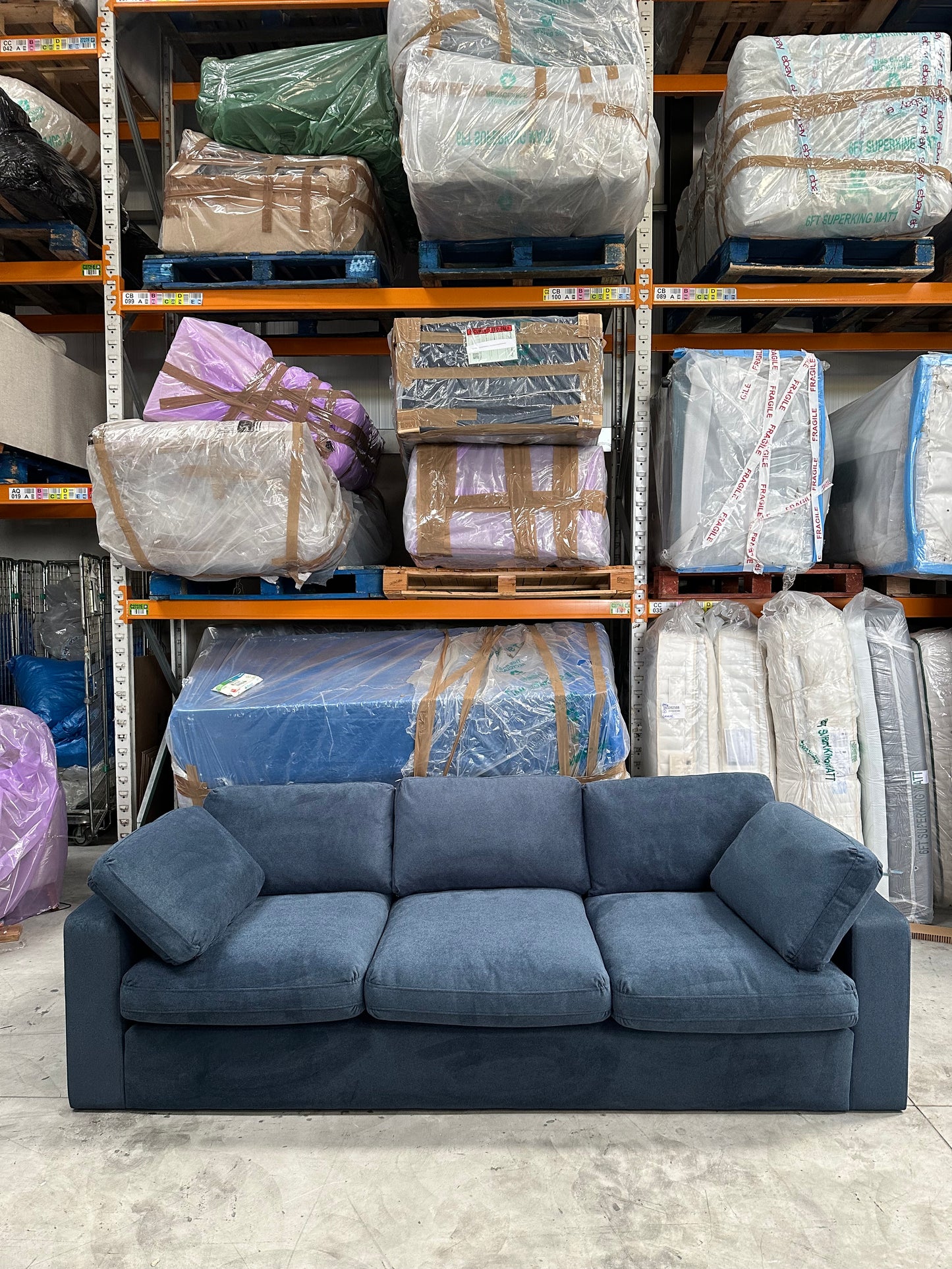 Swoon Seattle Large 3 Seater Sofa, Smart Wool Indigo