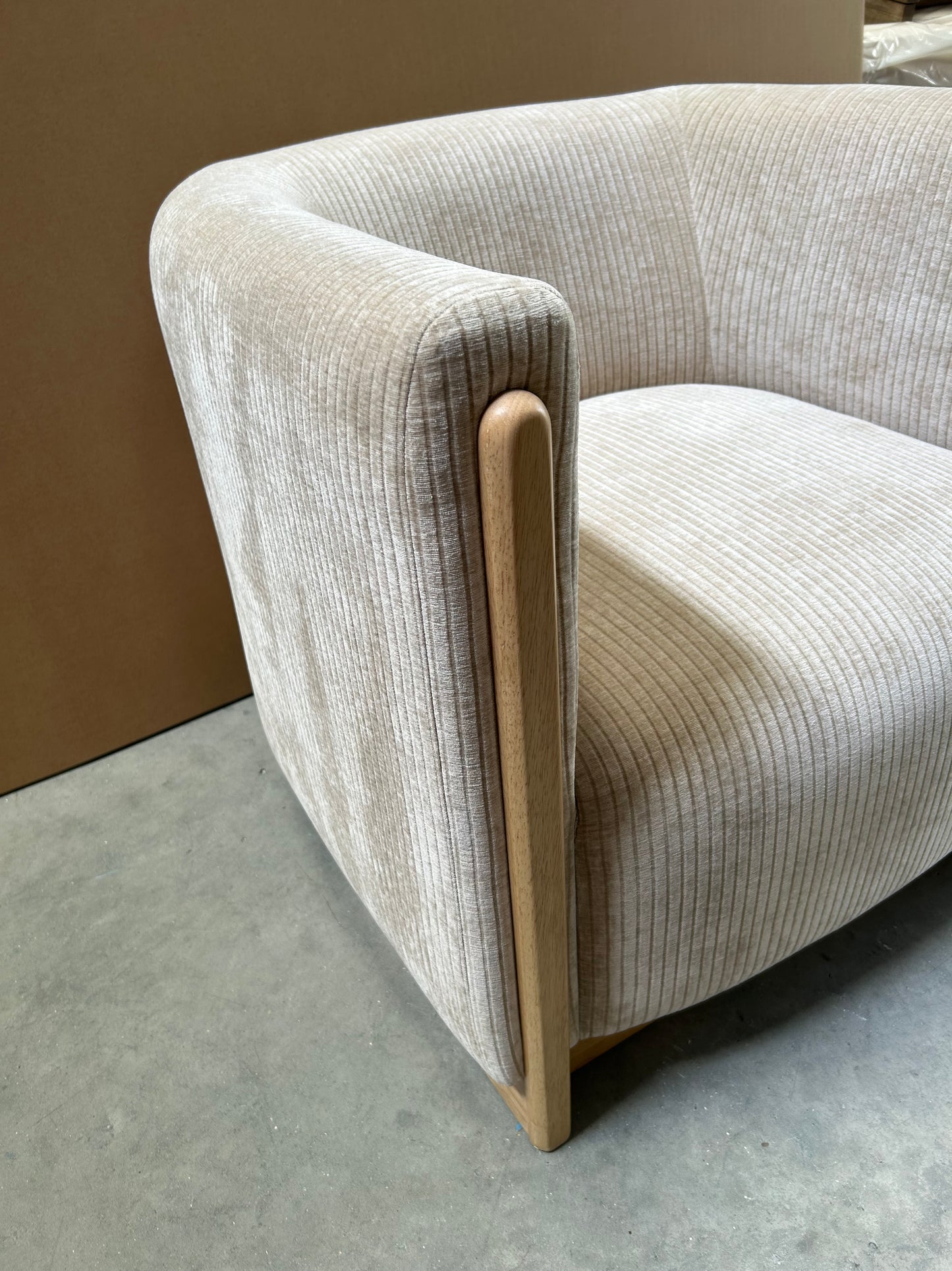 John Lewis Vila Tub Corduroy Armchair, Natural