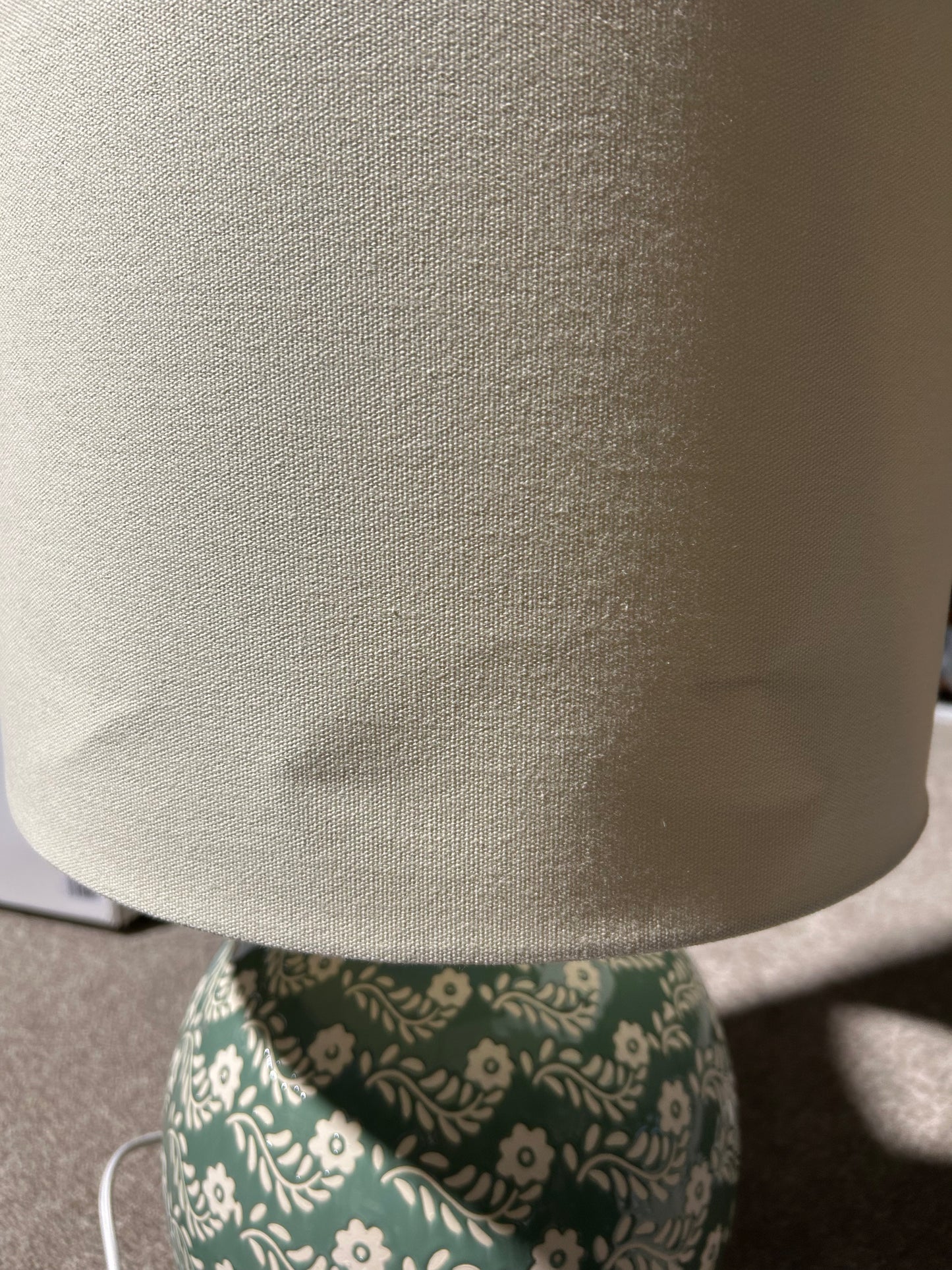 John Lewis Agnes Ceramic Floral Table Lamp, Green