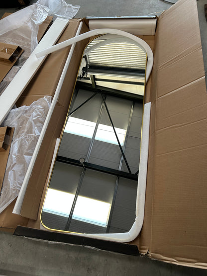 Umbra Hubba Arched Leaner / Full-Length Wall Mirror, 158 x 51cm, Brass