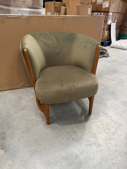 John Lewis Drift Armchair, Dark Leg, Moss Green Smooth Velvet