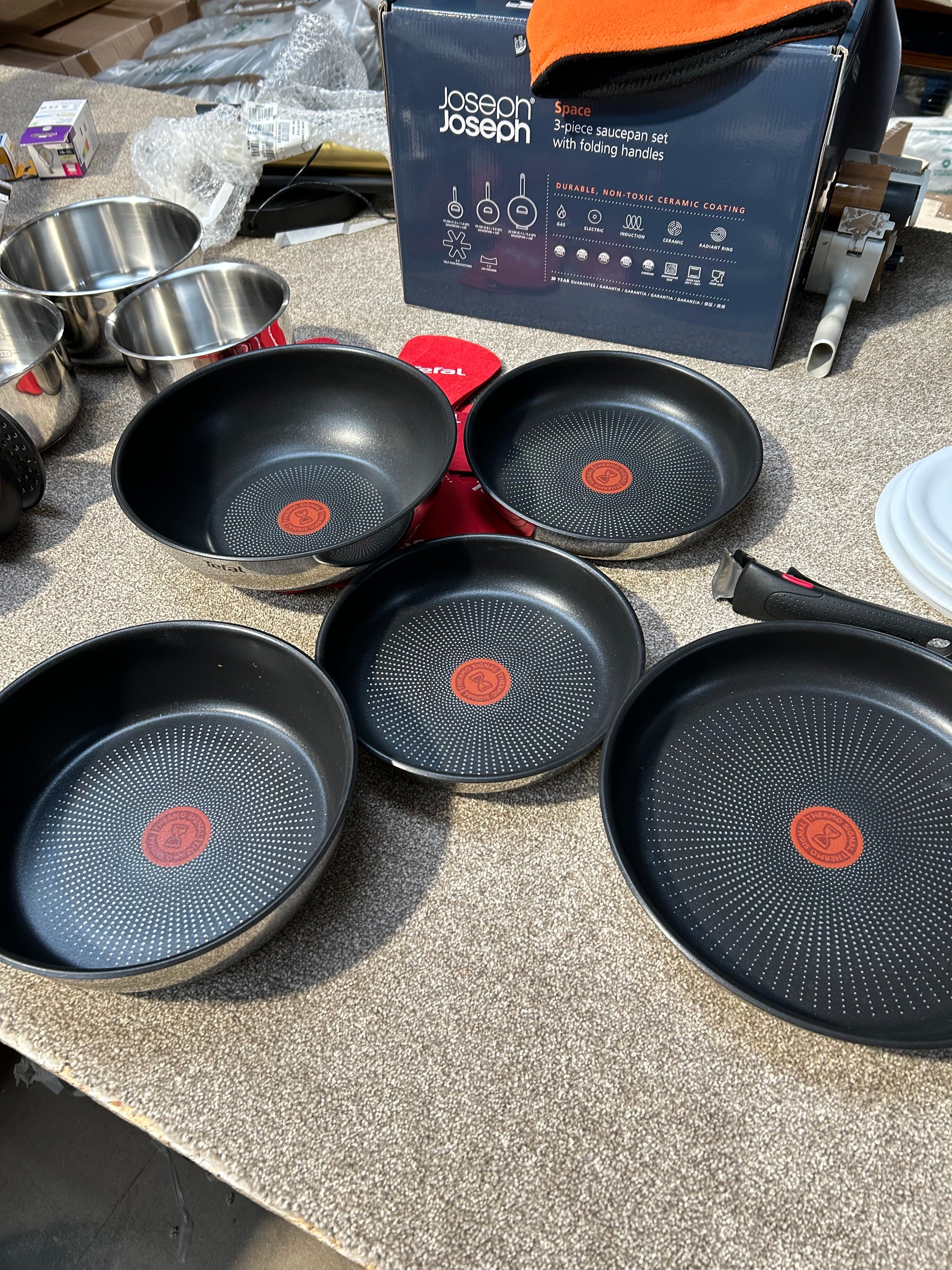 Tefal Ingenio Emotion Stainless Steel Pans, Lids & Utensils Set, 22 Piece