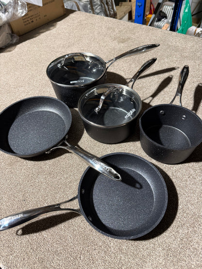 Eaziglide Neverstick2 Aluminium Non-Stick Pan Set, 5 Piece