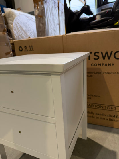 John Lewis Wilton 2 Drawer Bedside Cabinet, White