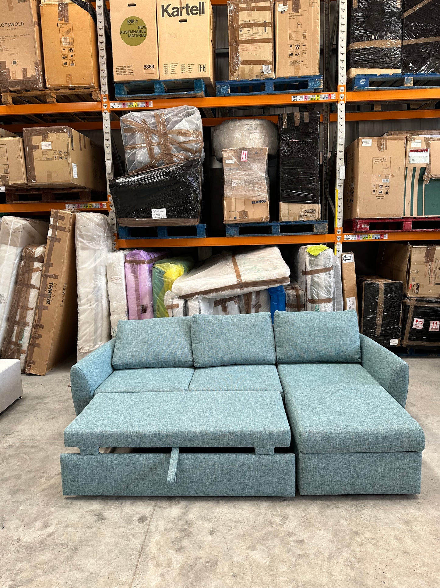 John Lewis Bailey II RHF Chaise End Sofabed Aquaclean Connie Teal