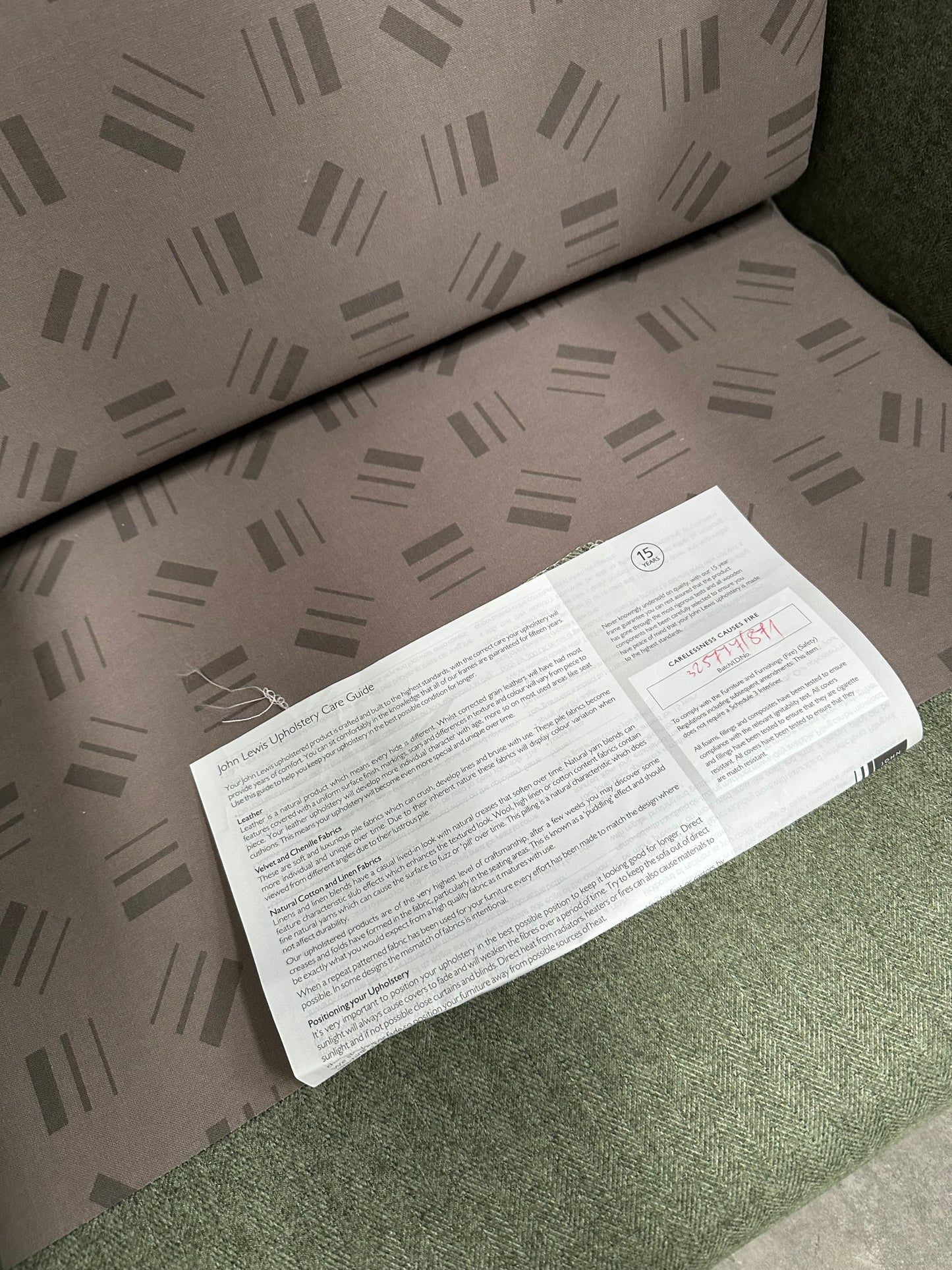 John Lewis Archie II Armchair Brushed Tweed Green