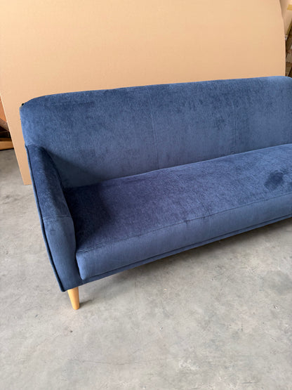 John Lewis Compact 2.5 Seater Sofa - Titan Navy - Natural Beech Legs - Brand New