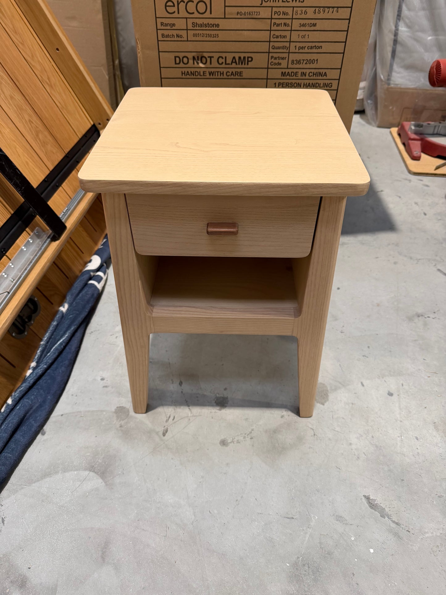 John Lewis Arbor 1 Drawer Bedside Table, Natural