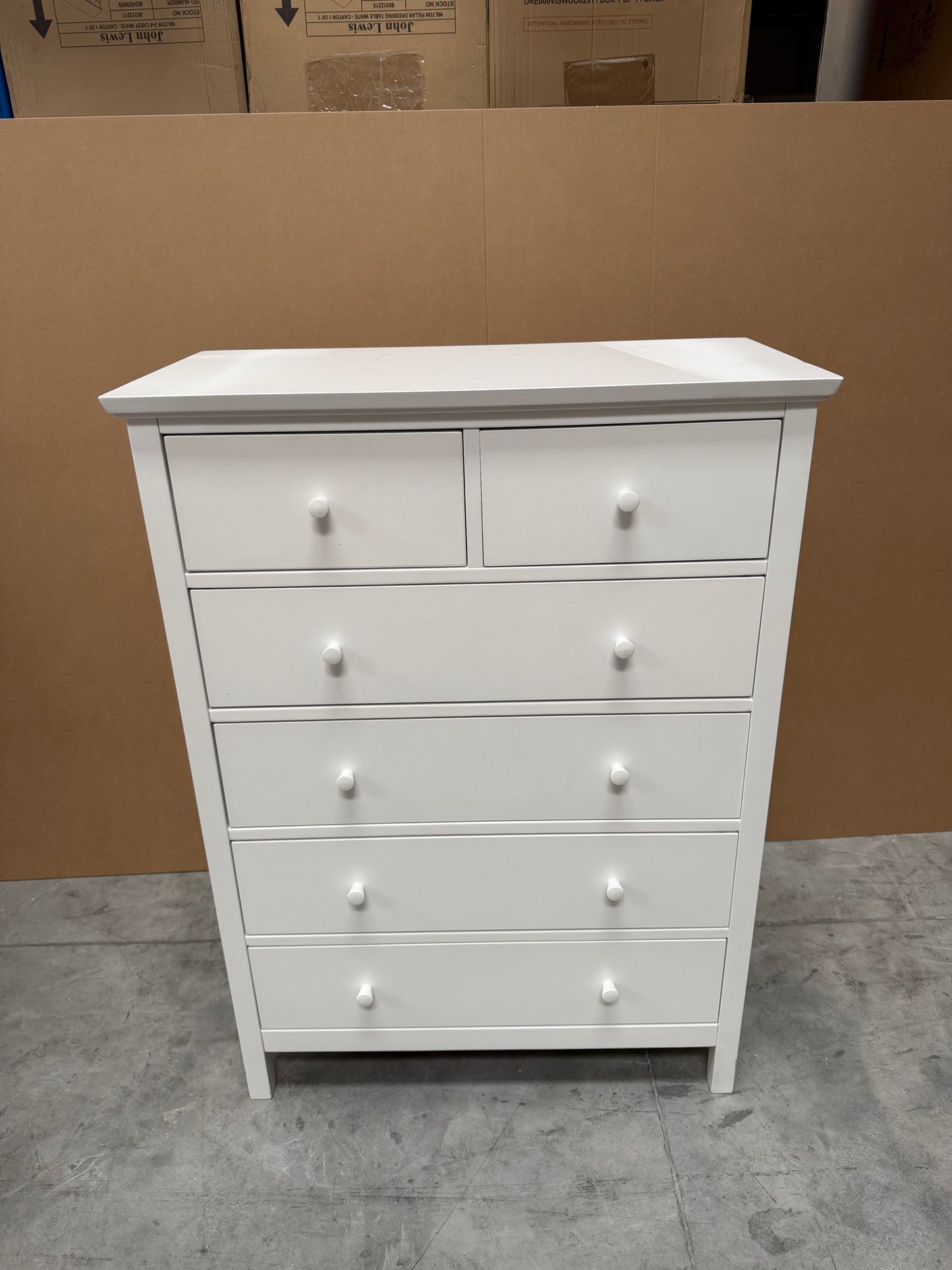 John Lewis Chest of Drawers 6 Drawer Chest White list