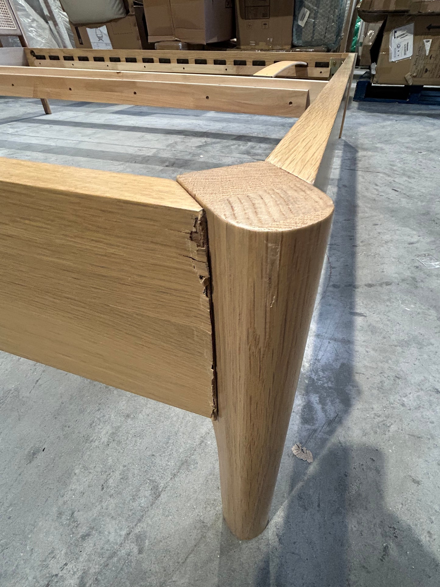 RATTAN BED 180CM OAK