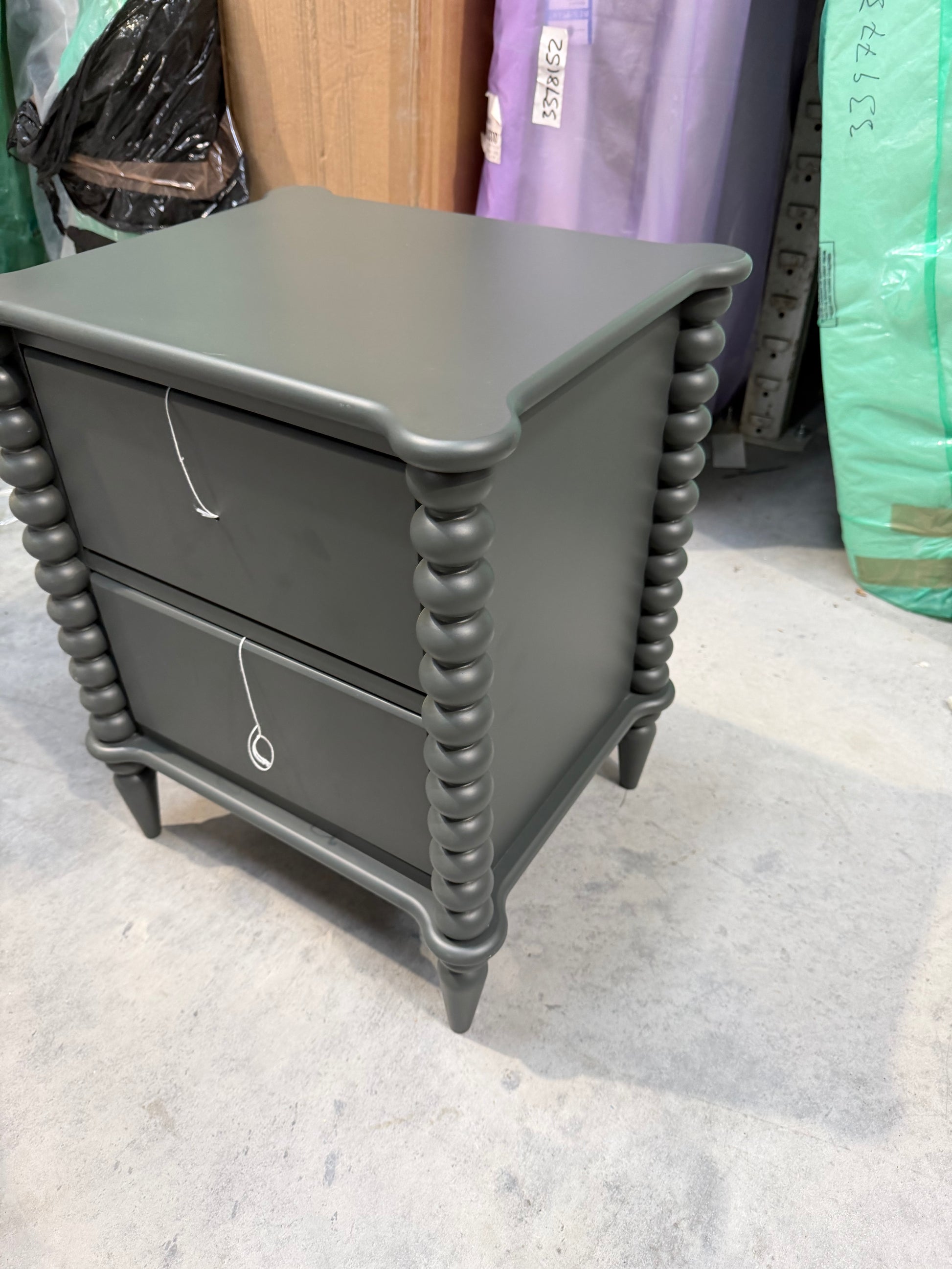 John Lewis Bobbin 2 Drawer Bedside Table Green