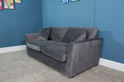 Brook & Wilde 2.5 Seater Sofa Bed in Grey Velvet - Made in UK - Bespoke