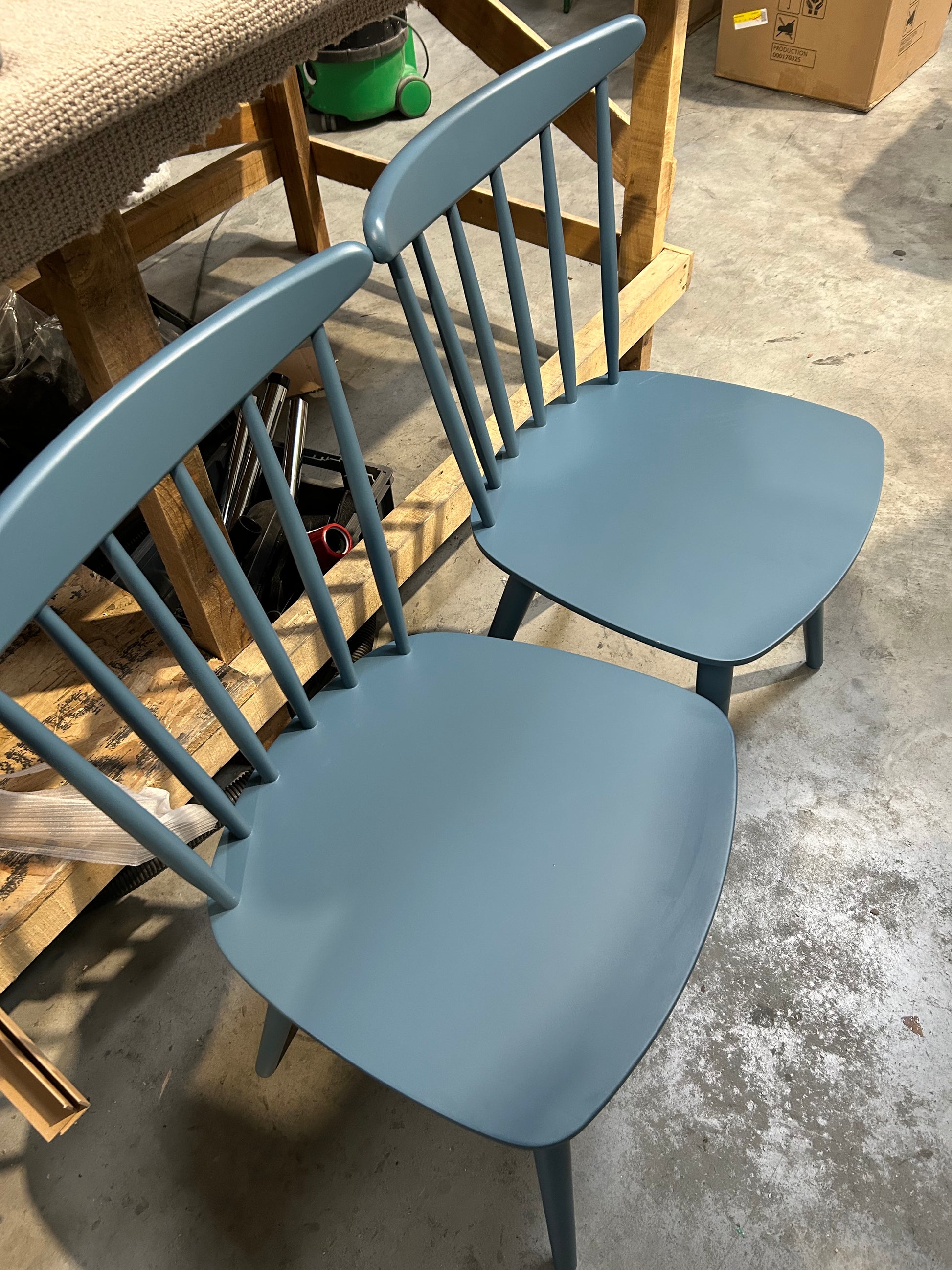John Lewis Spindle Dining Chair Set of 2 Blue Kitchen Dining