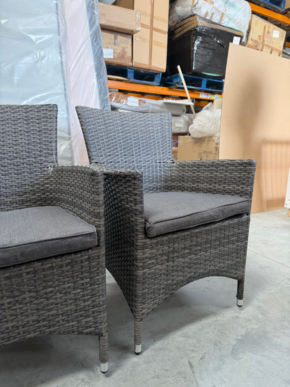 John Lewis Alora Garden Dining Chairs, Set of 2, Brown/Grey READ DESCRIPTION