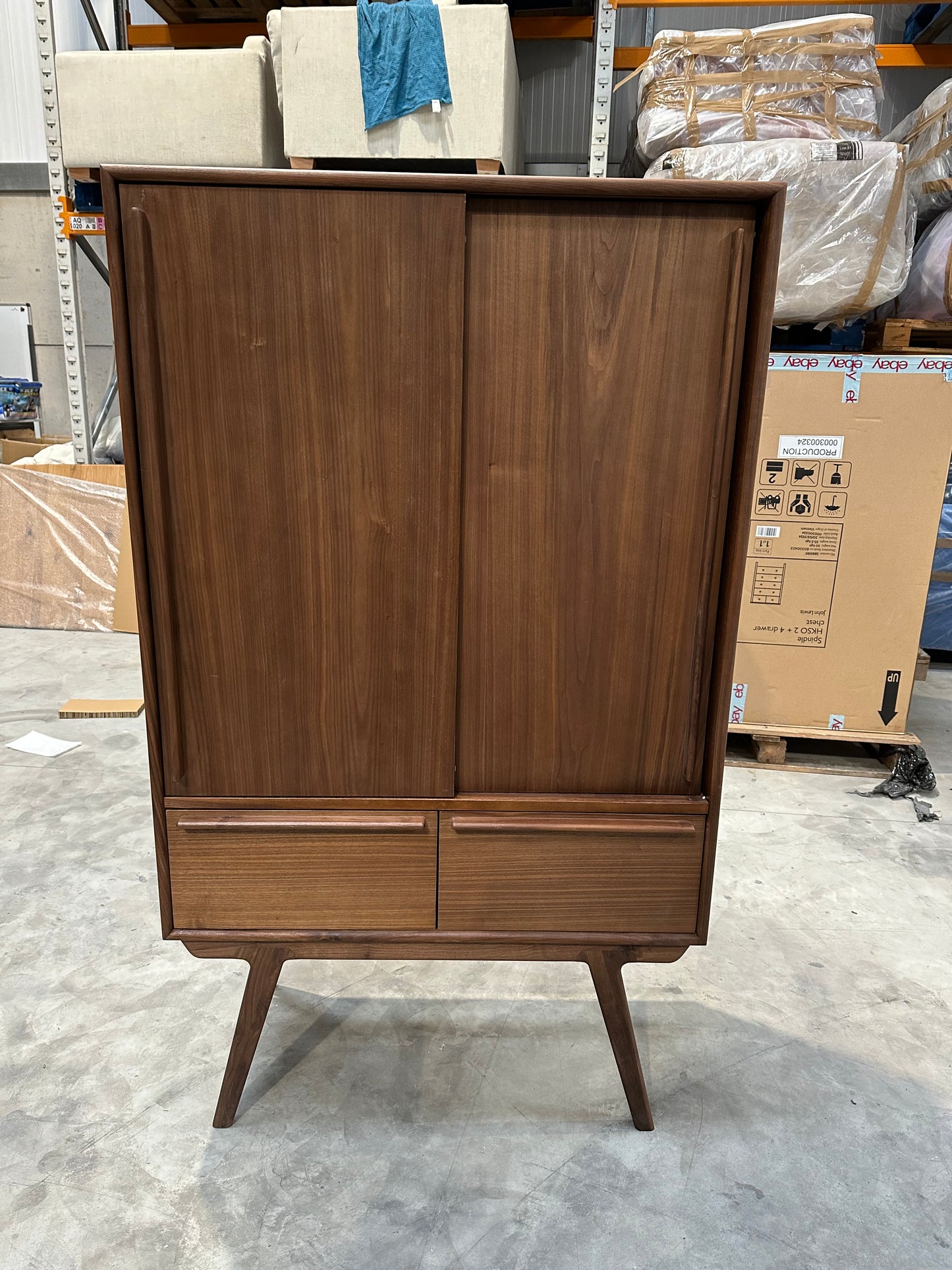 John Lewis Cara 2 Door,2 Drawer Highboard, American Black Walnut